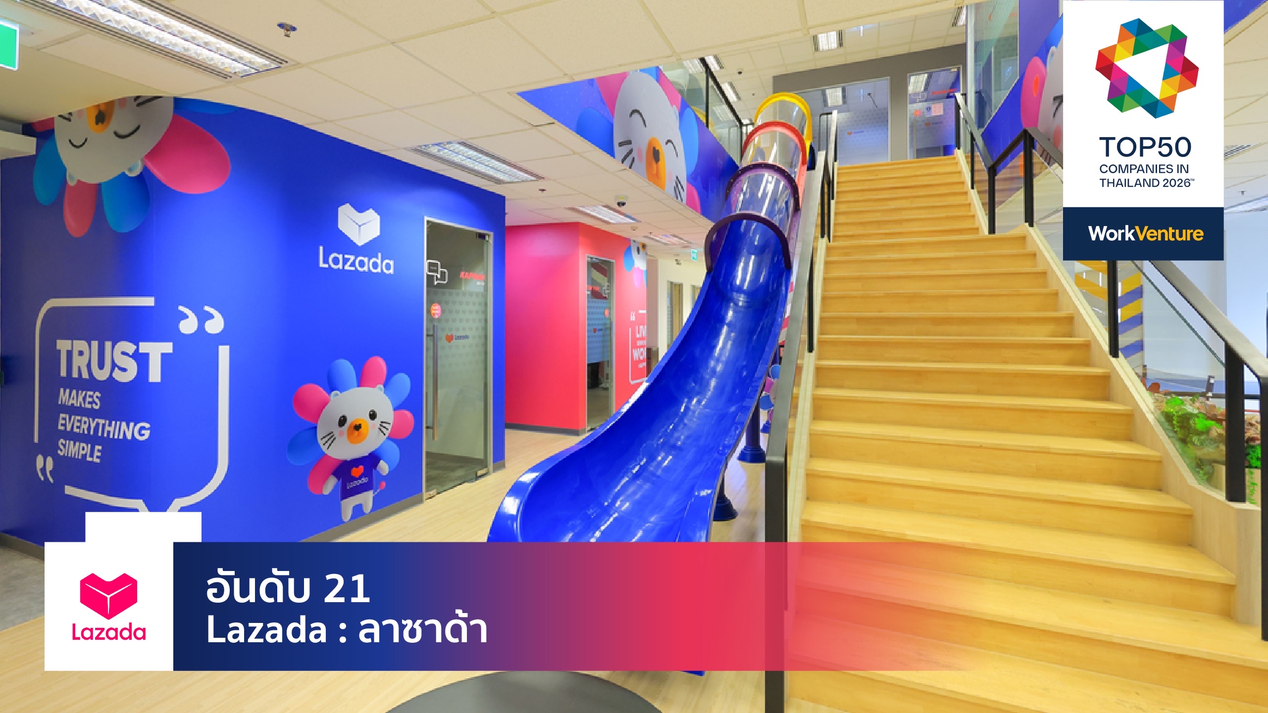 Lazada Bangkok office headquarters lobby — Thailand best workplace